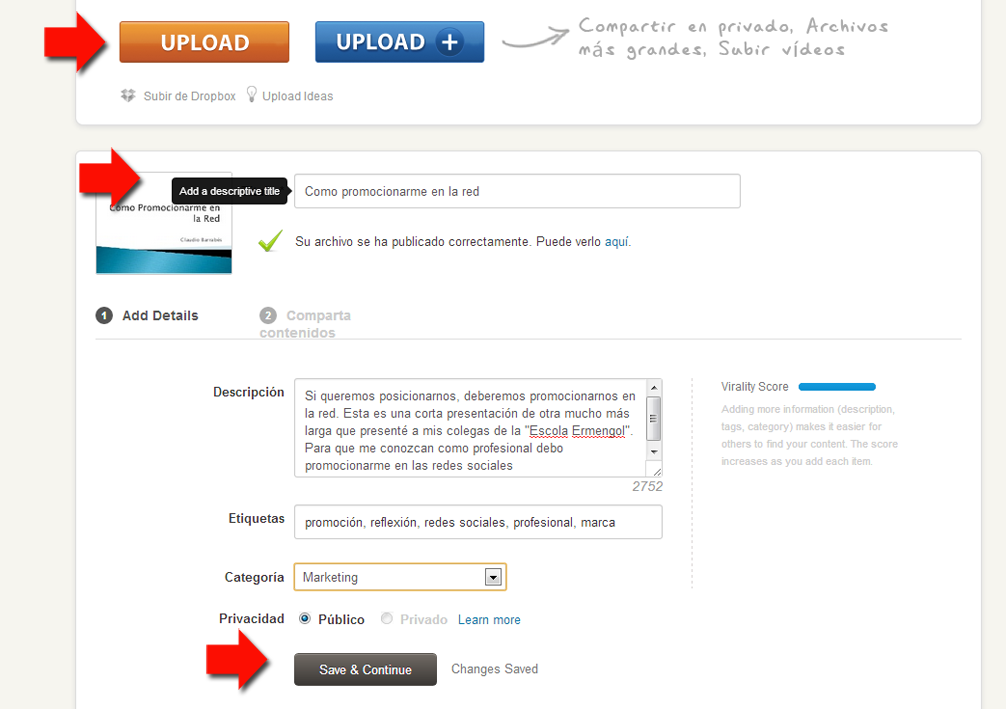 Subir a SlideShare