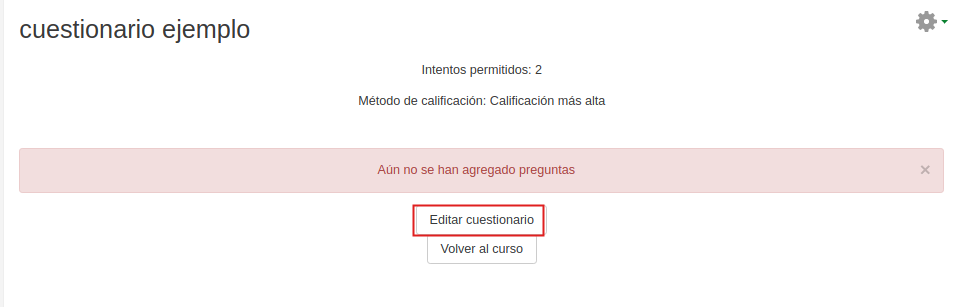Captura de pantalla. Vista de cuestionario