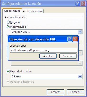Configuración de la acción