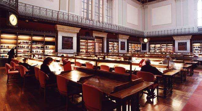 Sala de consulta de la Biblioteca Nacional