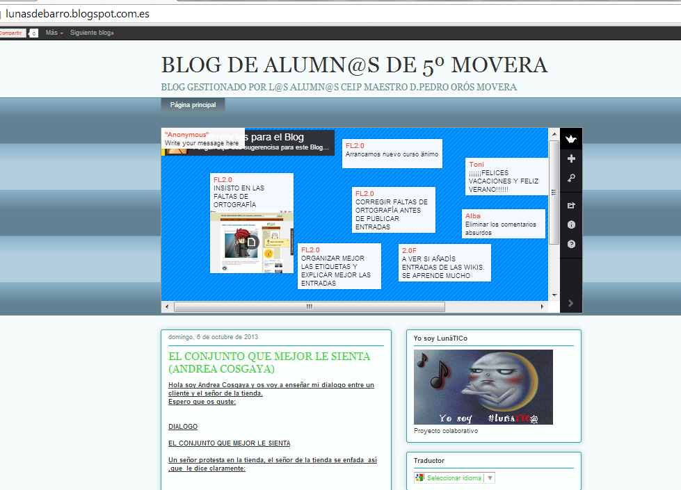 Blog gestionado por alumnos