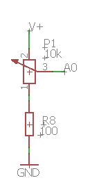 Esquema del potenciómetro en EDUBASICA