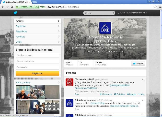 Twitter de la Biblioteca Nacional Twitter de la Biblioteca Nacional