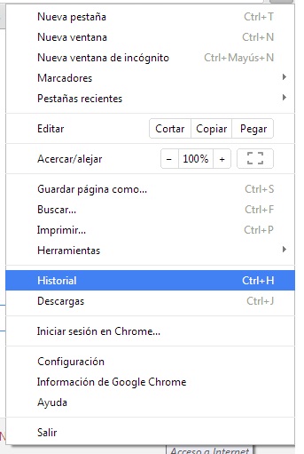 2.51. Historial. Captura de pantalla.