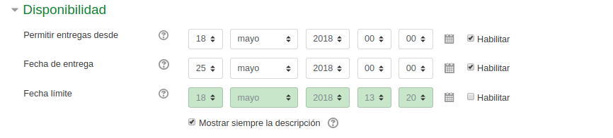 Captura de pantalla. Disponibilidad