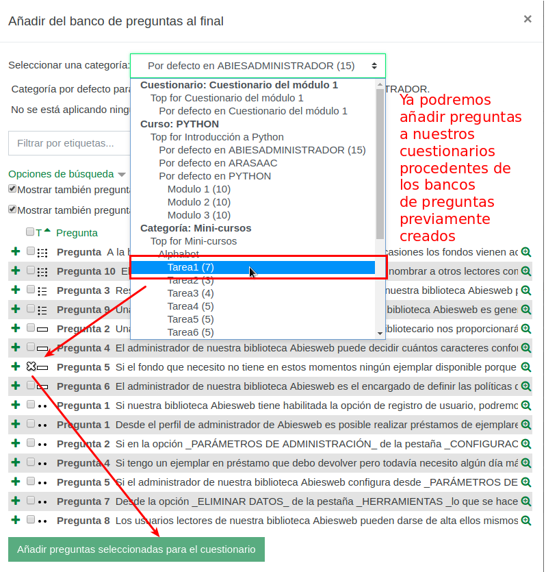 Añado preguntas al cuestionario II