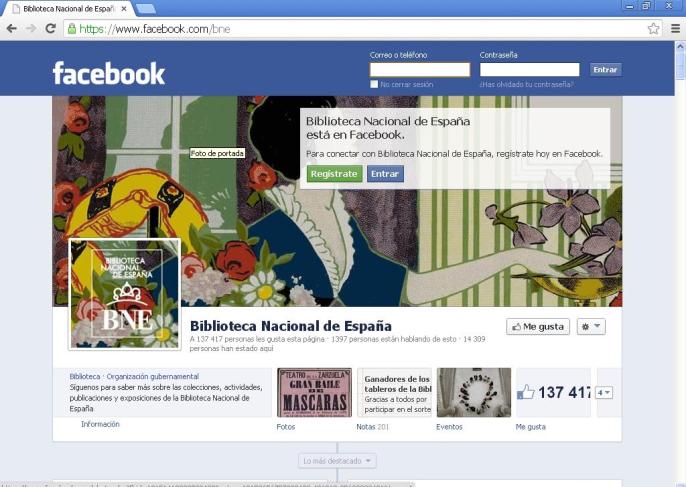 Facebook de la Biblioteca Nacional Facebook de la Biblioteca Nacional