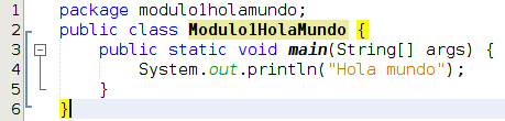 Código del programa Modulo1HolaMundo Código del programa Modulo1HolaMundo