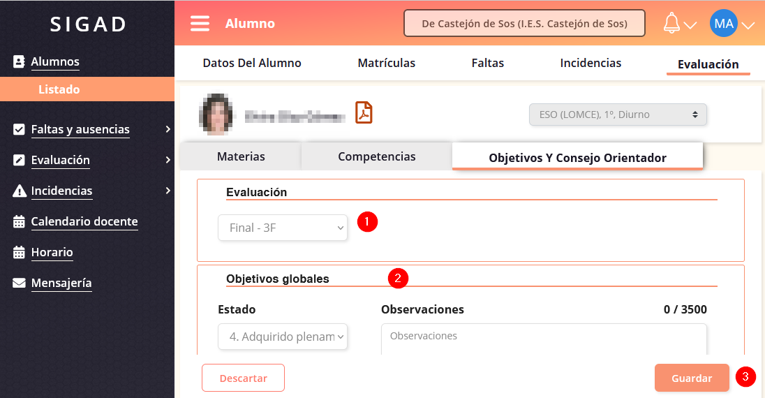 Justificar faltas 3