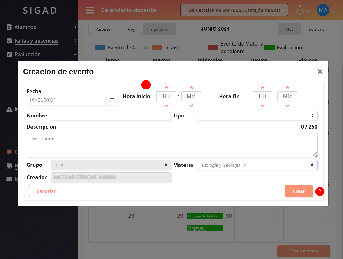 Consultar calendario docente